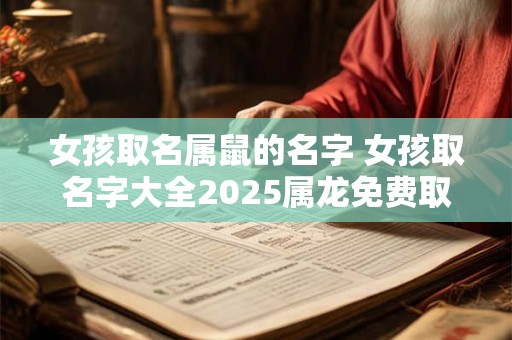 女孩取名属鼠的名字 女孩取名字大全2025属龙免费取名