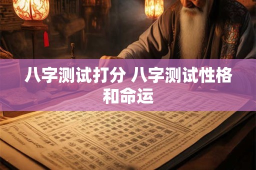 八字测试打分 八字测试性格和命运
