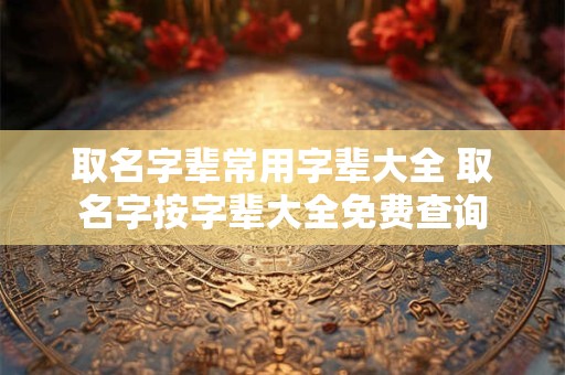 取名字辈常用字辈大全 取名字按字辈大全免费查询