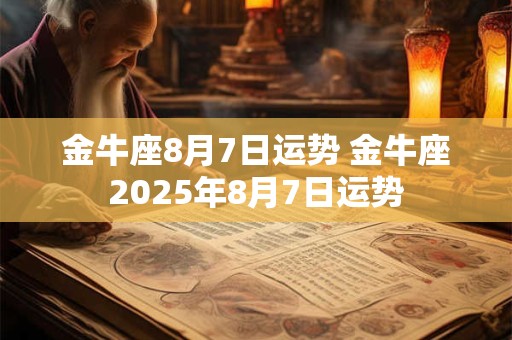 金牛座8月7日运势 金牛座2025年8月7日运势