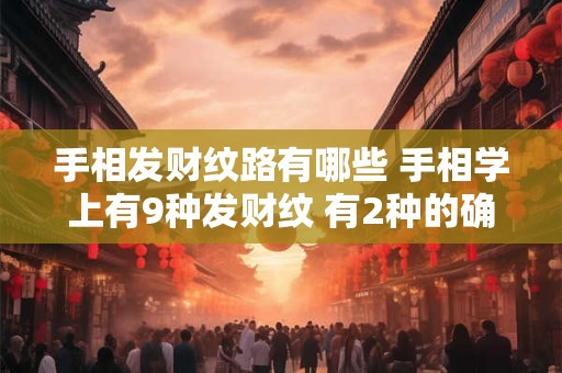 手相发财纹路有哪些 手相学上有9种发财纹 有2种的确定是富贵命