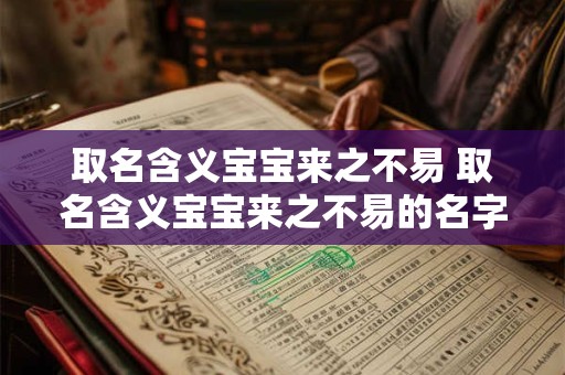 取名含义宝宝来之不易 取名含义宝宝来之不易的名字