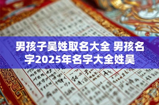 男孩子吴姓取名大全 男孩名字2025年名字大全姓吴