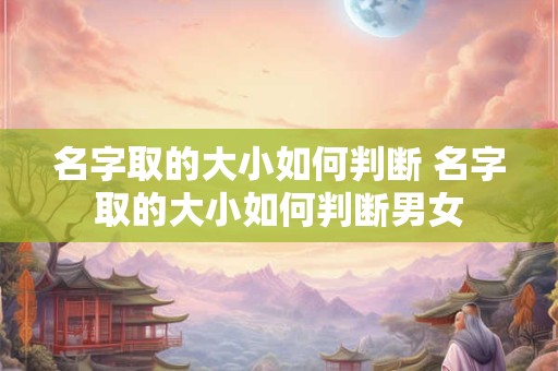 名字取的大小如何判断 名字取的大小如何判断男女