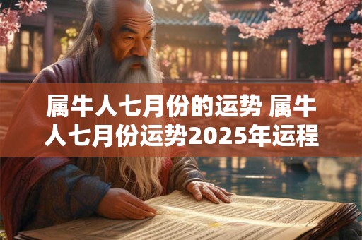 属牛人七月份的运势 属牛人七月份运势2025年运程