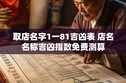 取店名字1一81吉凶表 店名名称吉凶指数免费测算