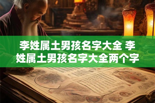 李姓属土男孩名字大全 李姓属土男孩名字大全两个字