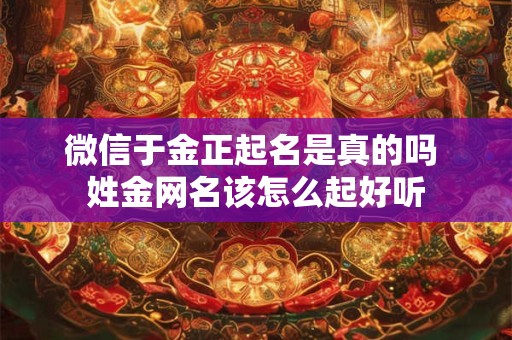微信于金正起名是真的吗 姓金网名该怎么起好听