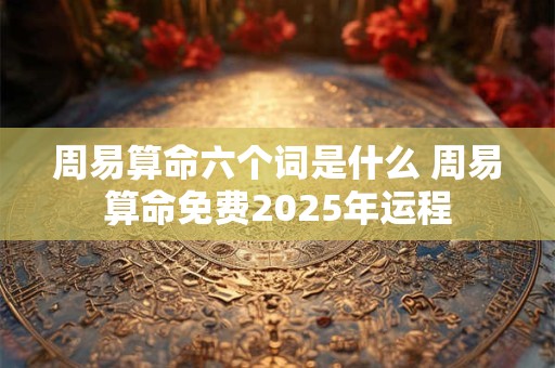 周易算命六个词是什么 周易算命免费2025年运程