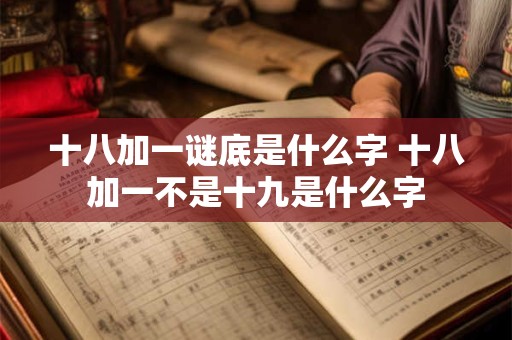 十八加一谜底是什么字 十八加一不是十九是什么字