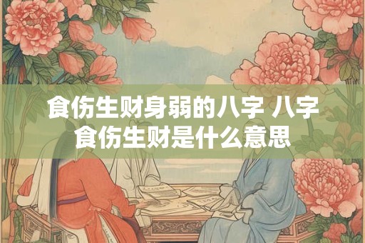食伤生财身弱的八字 八字食伤生财是什么意思