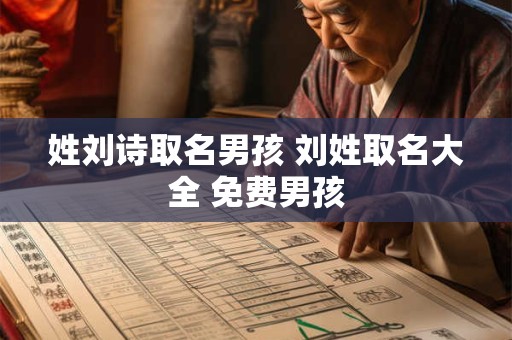 姓刘诗取名男孩 刘姓取名大全 免费男孩