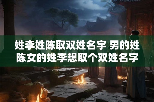 姓李姓陈取双姓名字 男的姓陈女的姓李想取个双姓名字