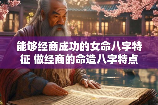 能够经商成功的女命八字特征 做经商的命造八字特点