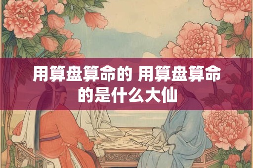 用算盘算命的 用算盘算命的是什么大仙