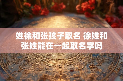 姓徐和张孩子取名 徐姓和张姓能在一起取名字吗