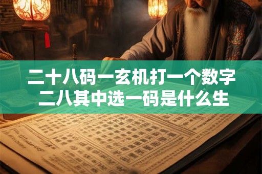 二十八码一玄机打一个数字 二八其中选一码是什么生肖和数字 二十八码一玄机打一个数字 二八其中选一码是什么生肖和数字