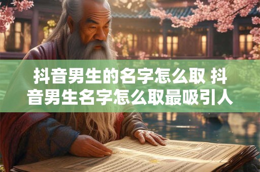 抖音男生的名字怎么取 抖音男生名字怎么取最吸引人