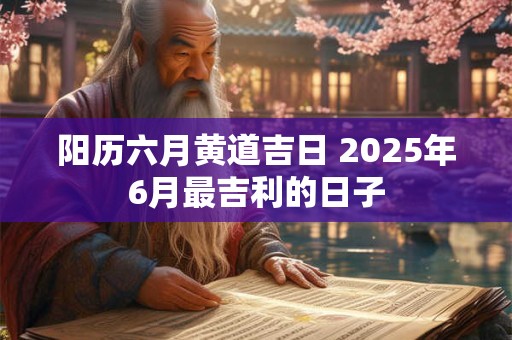 阳历六月黄道吉日 2025年6月最吉利的日子