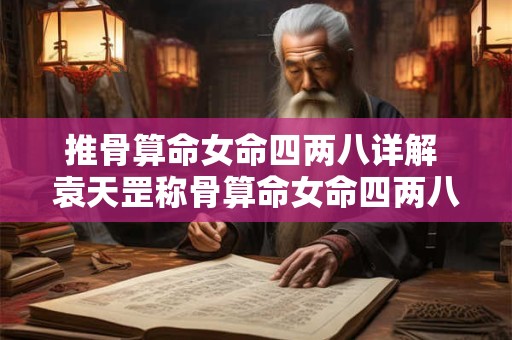 推骨算命女命四两八详解 袁天罡称骨算命女命四两八钱什么命