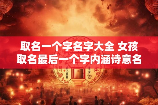 取名一个字名字大全 女孩取名最后一个字内涵诗意名字