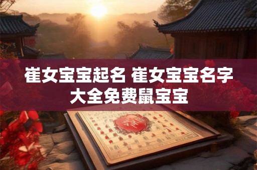 崔女宝宝起名 崔女宝宝名字大全免费鼠宝宝