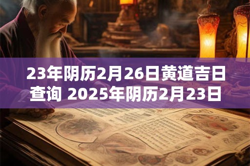 23年阴历2月26日黄道吉日查询 2025年阴历2月23日是黄道吉日吗