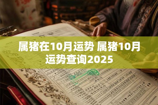 属猪在10月运势 属猪10月运势查询2025