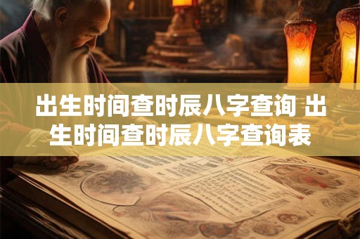 出生时间查时辰八字查询 出生时间查时辰八字查询表