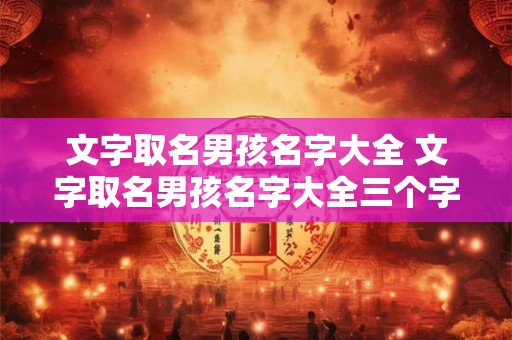 文字取名男孩名字大全 文字取名男孩名字大全三个字