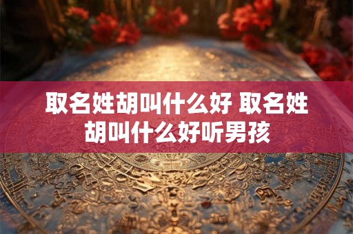 取名姓胡叫什么好 取名姓胡叫什么好听男孩