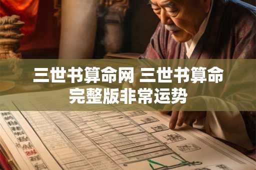 三世书算命网 三世书算命完整版非常运势