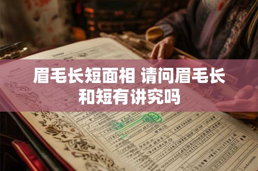 眉毛长短面相 请问眉毛长和短有讲究吗