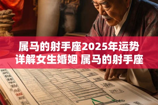 属马的射手座2025年运势详解女生婚姻 属马的射手座2025年运势详解女生婚姻怎么样