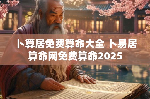 卜算居免费算命大全 卜易居算命网免费算命2025