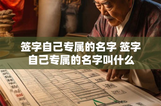 签字自己专属的名字 签字自己专属的名字叫什么