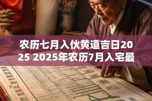 农历七月入伙黄道吉日2025 2025年农历7月入宅最吉利好日子