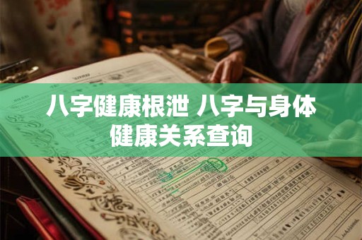 八字健康根泄 八字与身体健康关系查询