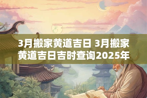 3月搬家黄道吉日 3月搬家黄道吉日吉时查询2025年