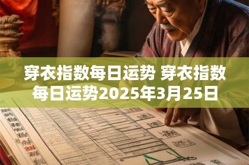 穿衣指数每日运势 穿衣指数每日运势2025年3月25日