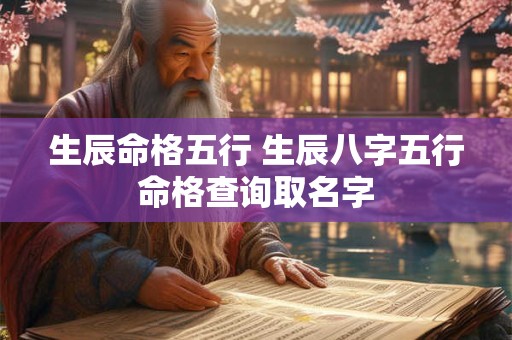 生辰命格五行 生辰八字五行命格查询取名字