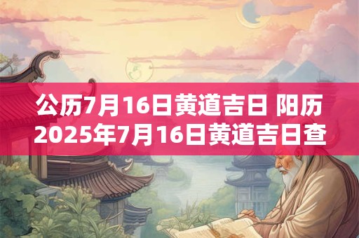 公历7月16日黄道吉日 阳历2025年7月16日黄道吉日查询
