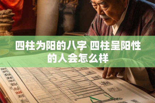 四柱为阳的八字 四柱呈阳性的人会怎么样