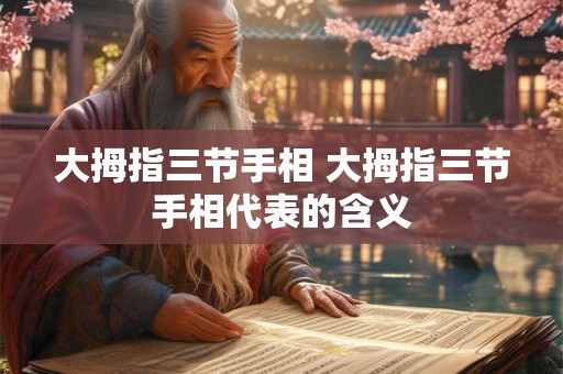 大拇指三节手相 大拇指三节手相代表的含义