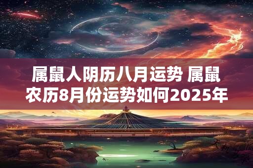 属鼠人阴历八月运势 属鼠农历8月份运势如何2025年