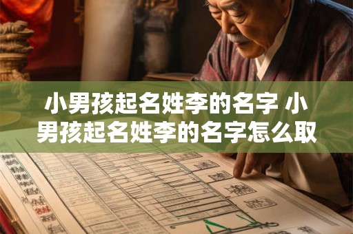 详细阅读:小男孩起名姓李的名字 小男孩起名姓李的名字怎么取 小男孩起名姓李的名字 小男孩起名姓李的名字怎么取