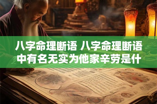 八字命理断语 八字命理断语中有名无实为他家辛劳是什么意思 八字命理断语 八字命理断语中有名无实为他家辛劳是什么意思
