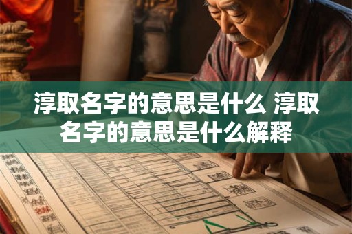 淳取名字的意思是什么 淳取名字的意思是什么解释