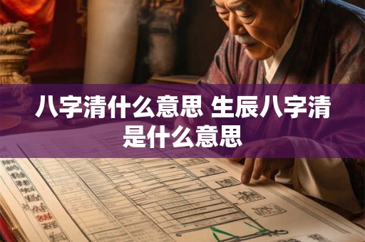 八字清什么意思 生辰八字清是什么意思