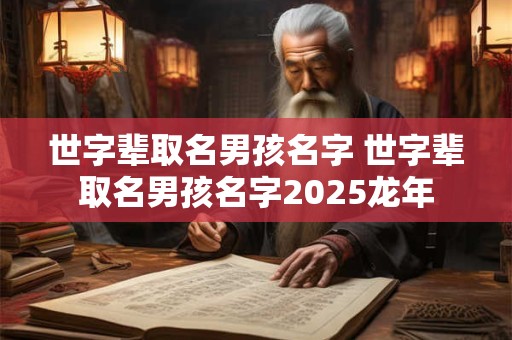 世字辈取名男孩名字 世字辈取名男孩名字2025龙年